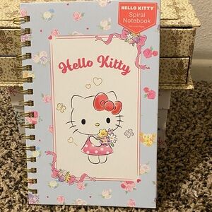 Hello Kitty Blue and Pink Floral Spiral Notebook